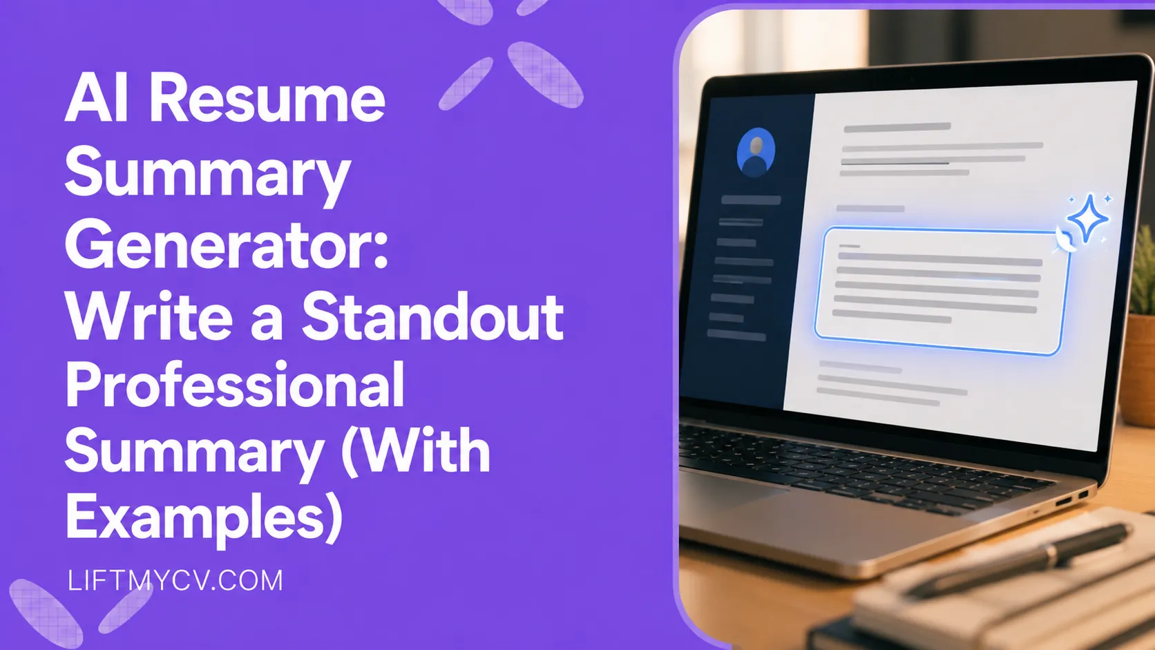 AI resume summary generator writing a tailored professional summary
