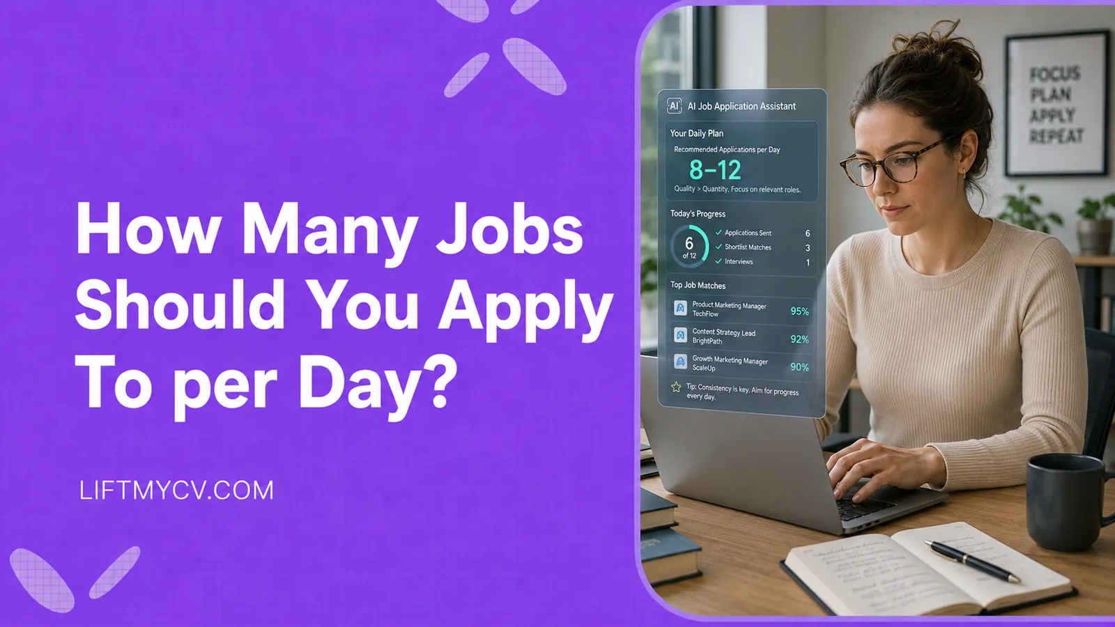 Job seeker planning how many jobs to apply to per day