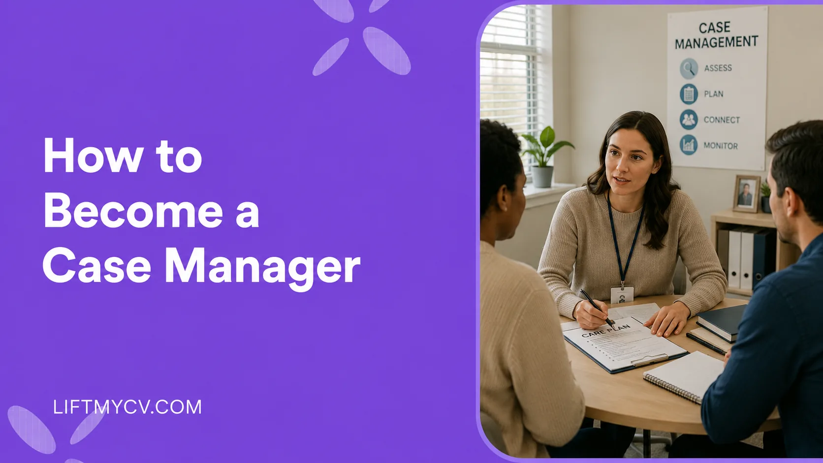 Case manager reviewing a client service plan
