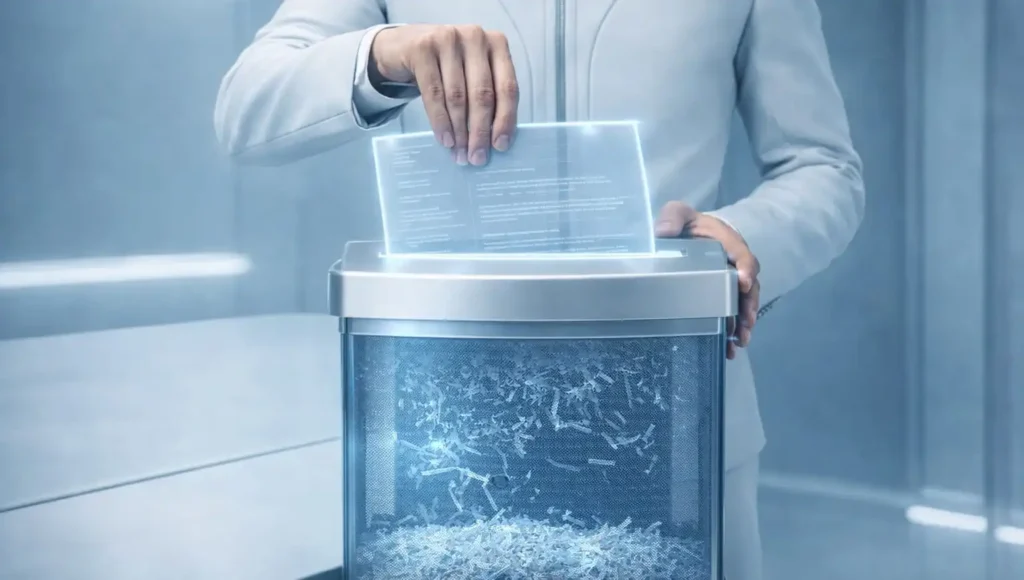 futuristic sc-ifi photo where a man shederring resume because of Job Applications Are Falling into a Black Hole