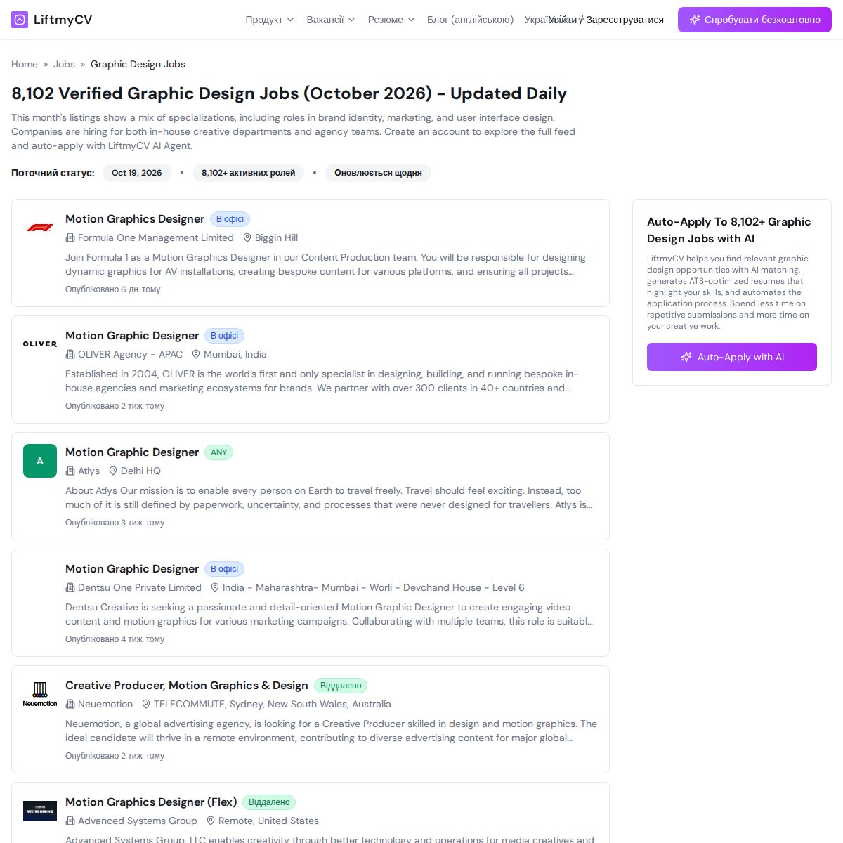 8,100 Graphic Design Jobs (October 2026) - Updated Daily