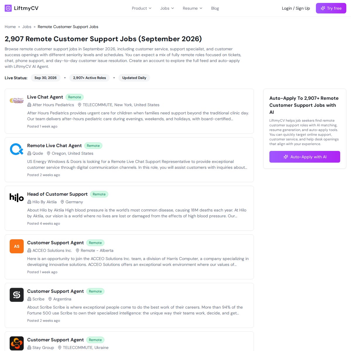 2,913 Remote Customer Support Jobs (September 2026)