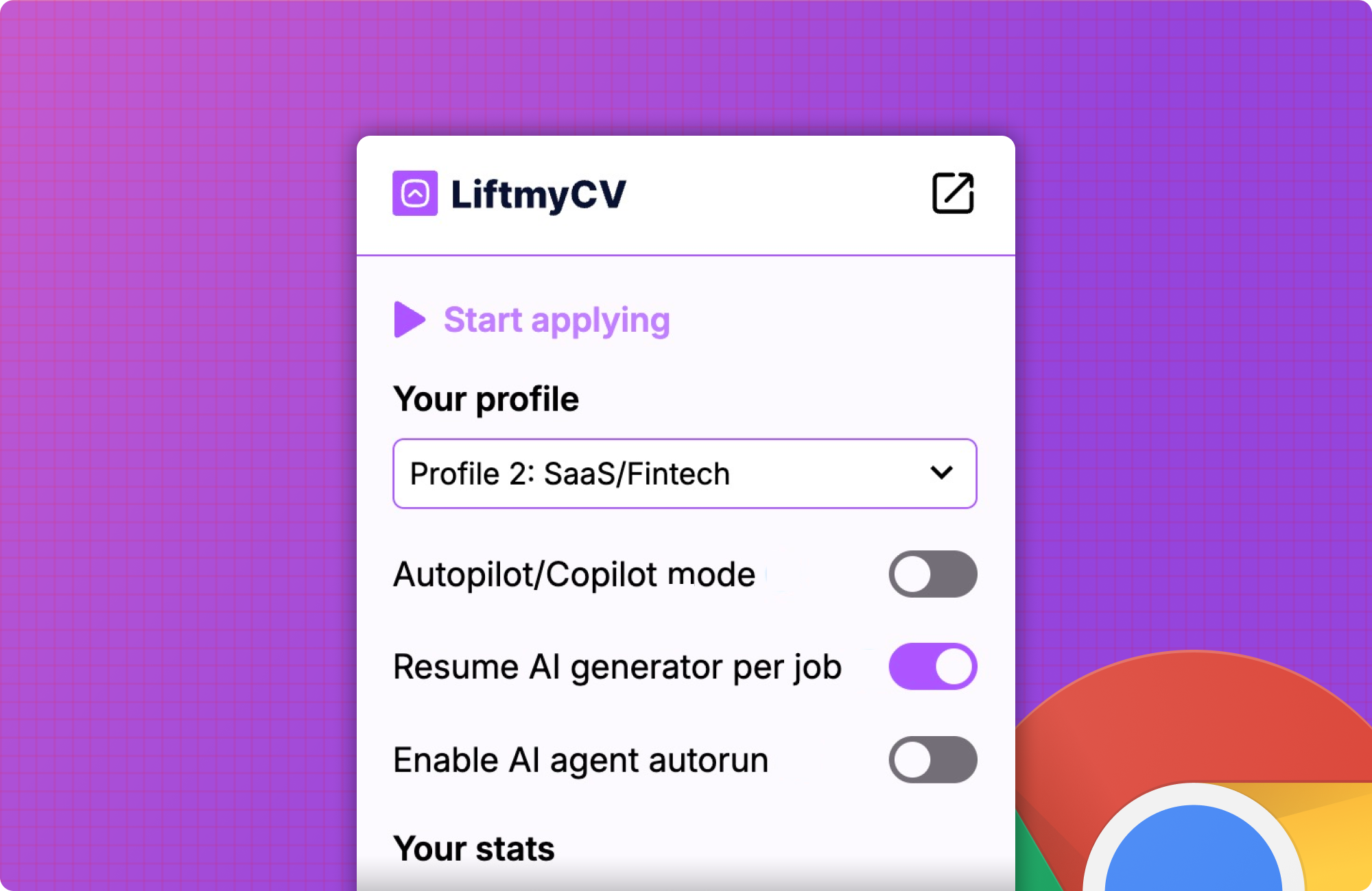 liftmycv chrome extension