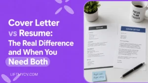 Cover letter and resume side by side showing how they differ