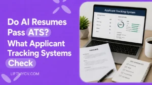 AI-generated resume passing through an applicant tracking system screen