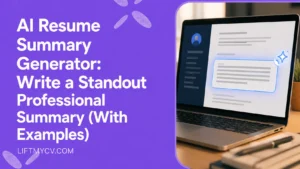 AI resume summary generator writing a tailored professional summary
